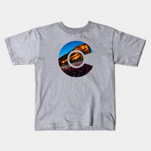 Red Rocks Amphitheater - Denver Colorado Kids T-Shirt by DeadBeatElite